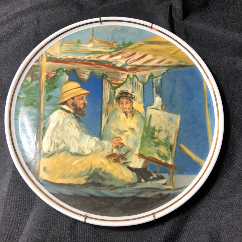 Limoges plate Moneton boat with lady 10”